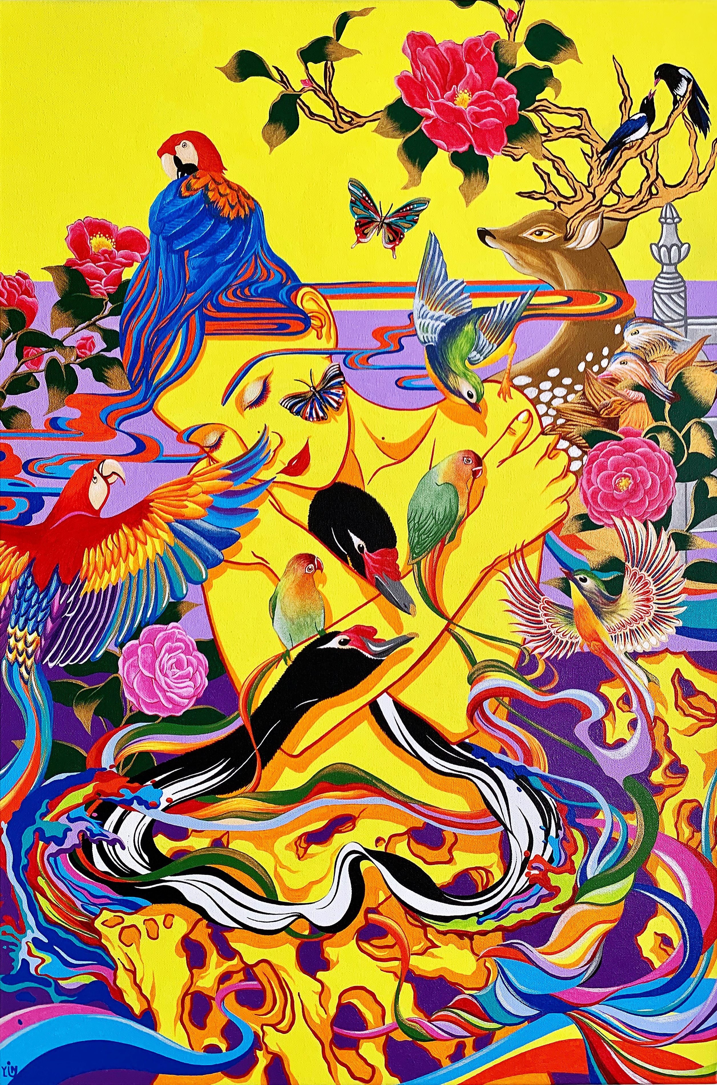 三八国际妇女节中澳女书画家书画作品云展——春天的故事(图19)